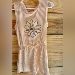 Pink and White Sleeveless romper with Crew Neck SOLD